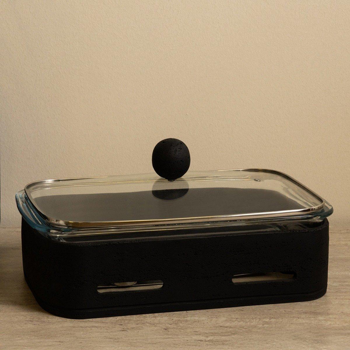 

Rectangular food warmer black 40x26x15 cm