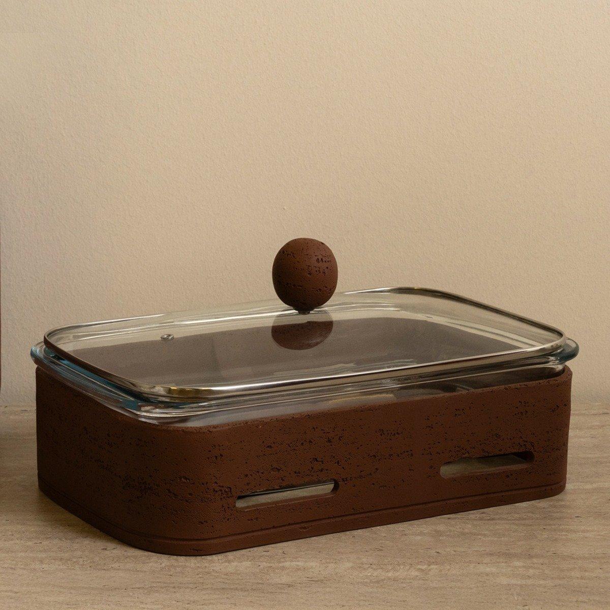 

Rectangular food warmer brown 40x26x15 cm