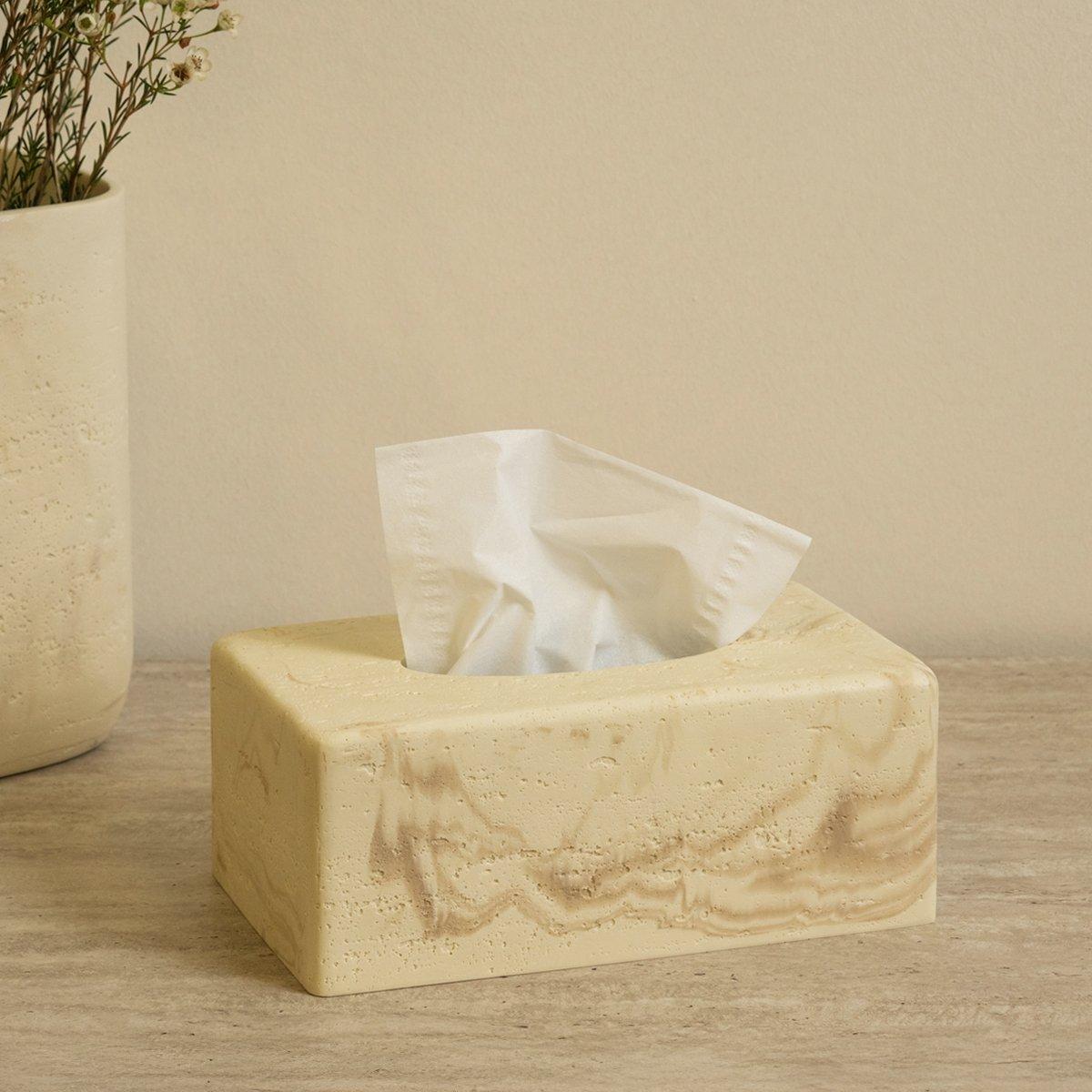 

Speckle resin tissue box beige 26x10x15 cm