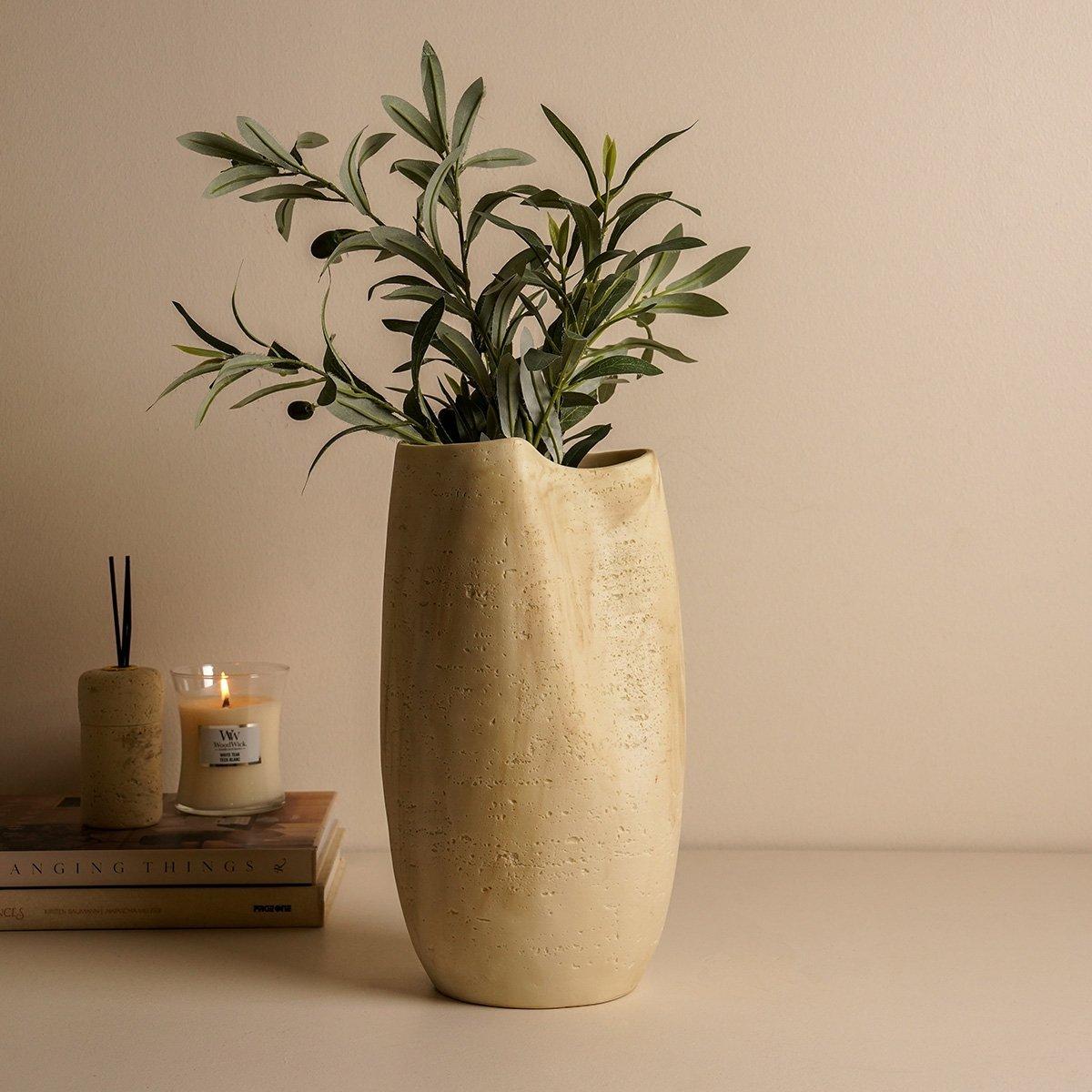 

Assemy resin vase beige 20x20x37 cm