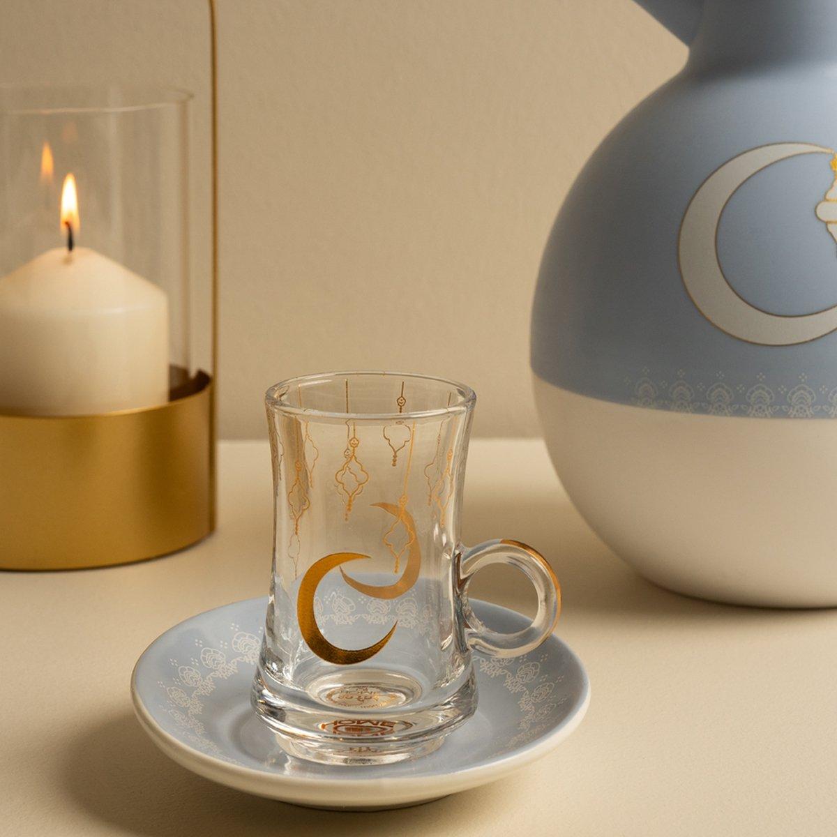 

Laila new bone istikana set 6pcs blue/gold