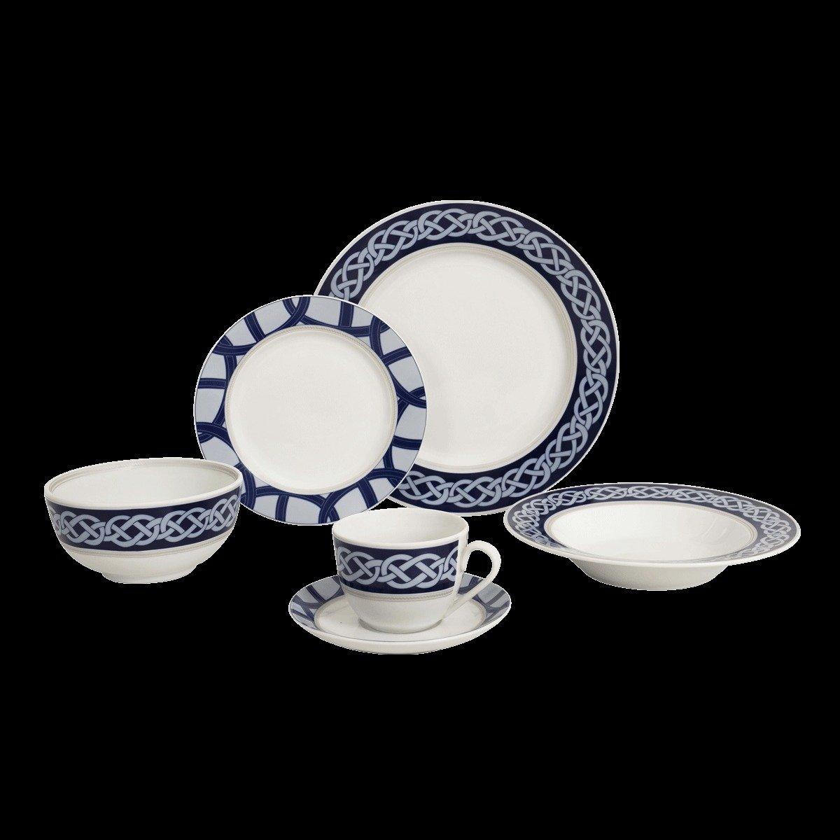 

Marine porcelain dinner set 36pcs blue