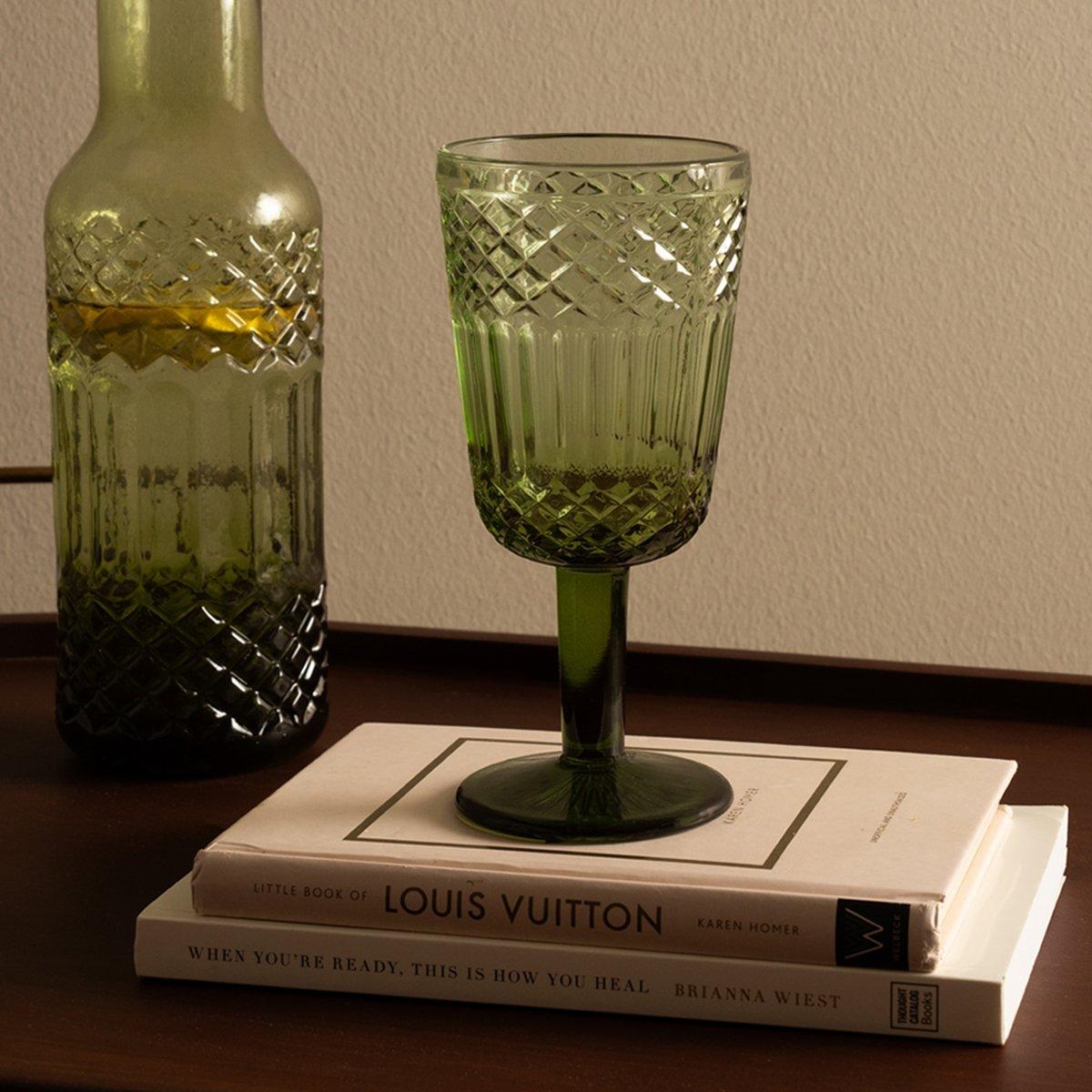 

Diamond stem glass green 310cc