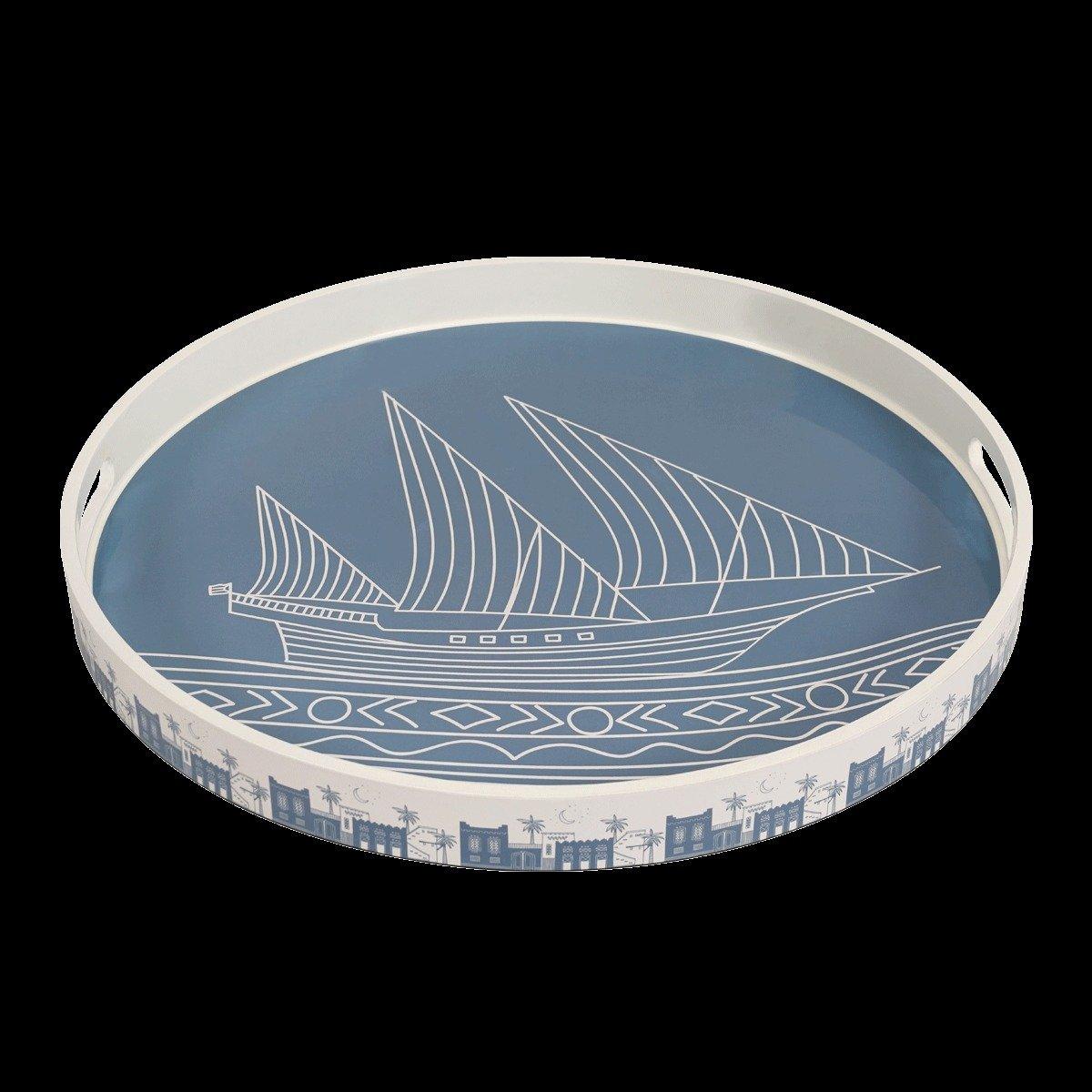 

Bahri wood tray blue 45x4 cm