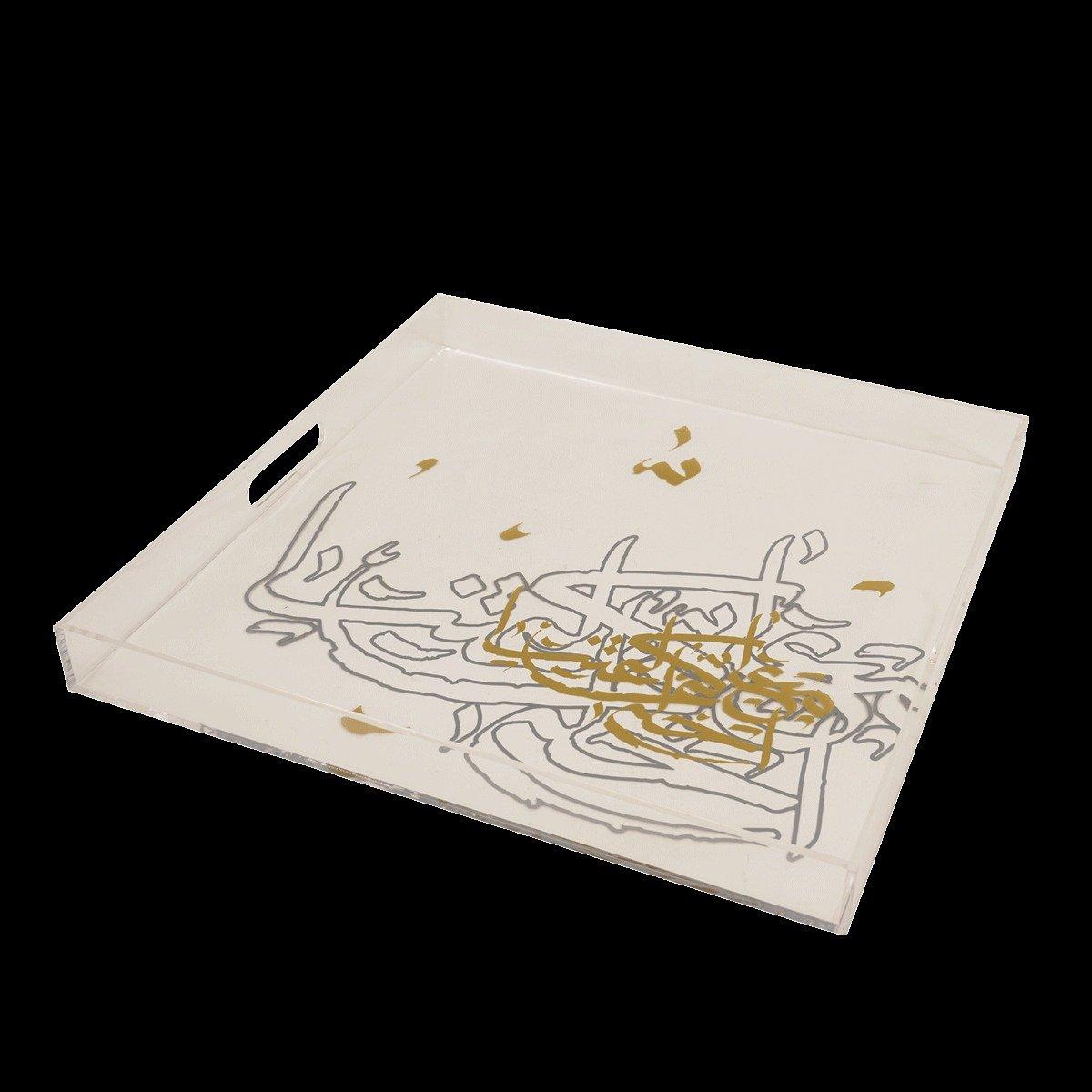 

Lamatna acrylic tray gold/grey 39 x39x4 cm
