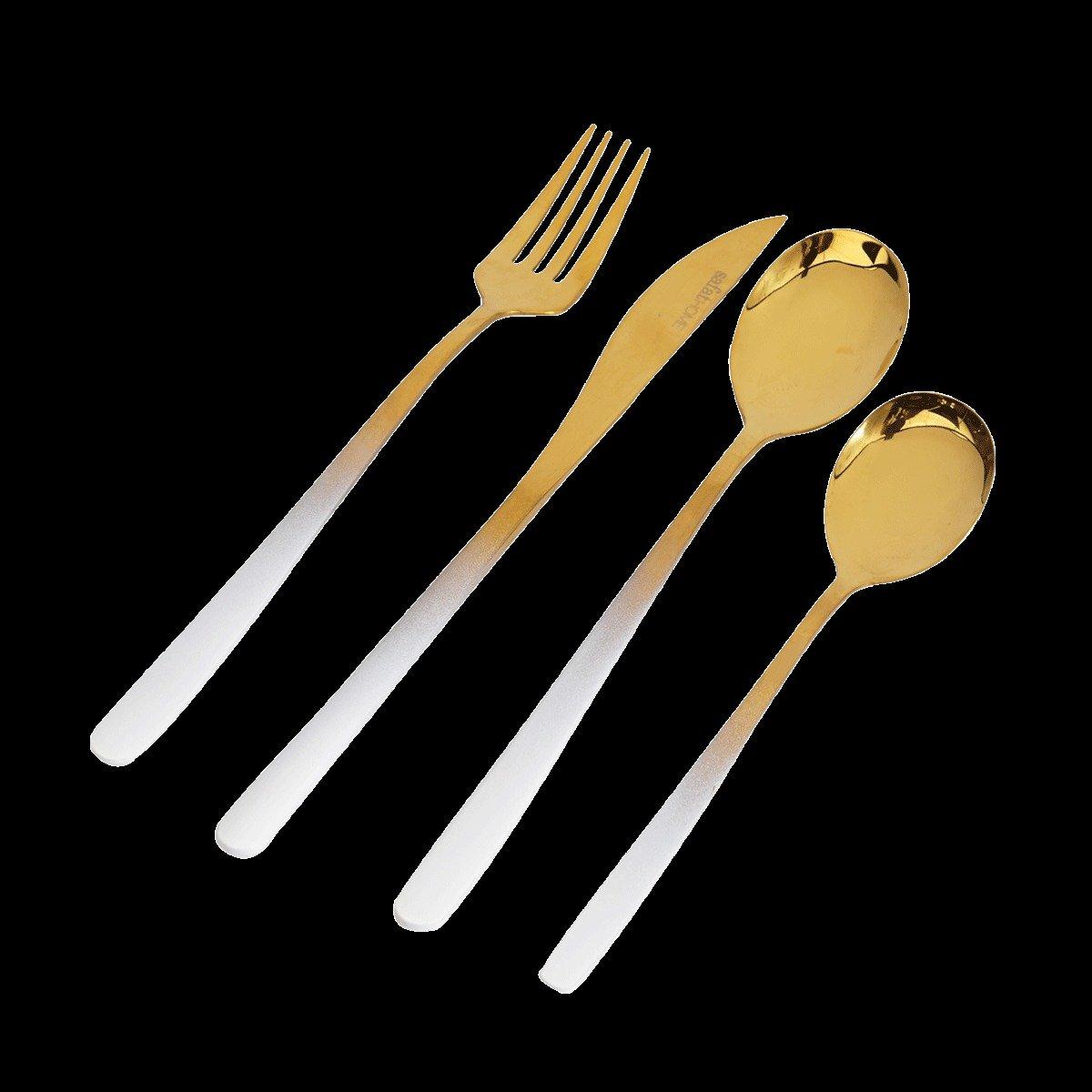 

Coloured stainless steel cutlery set 24pcs gold