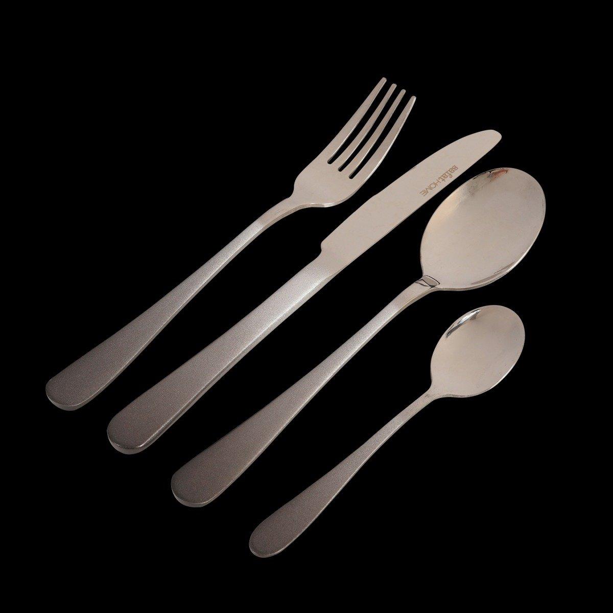 

Coloured stainless steel cutlery set 24pcs grey