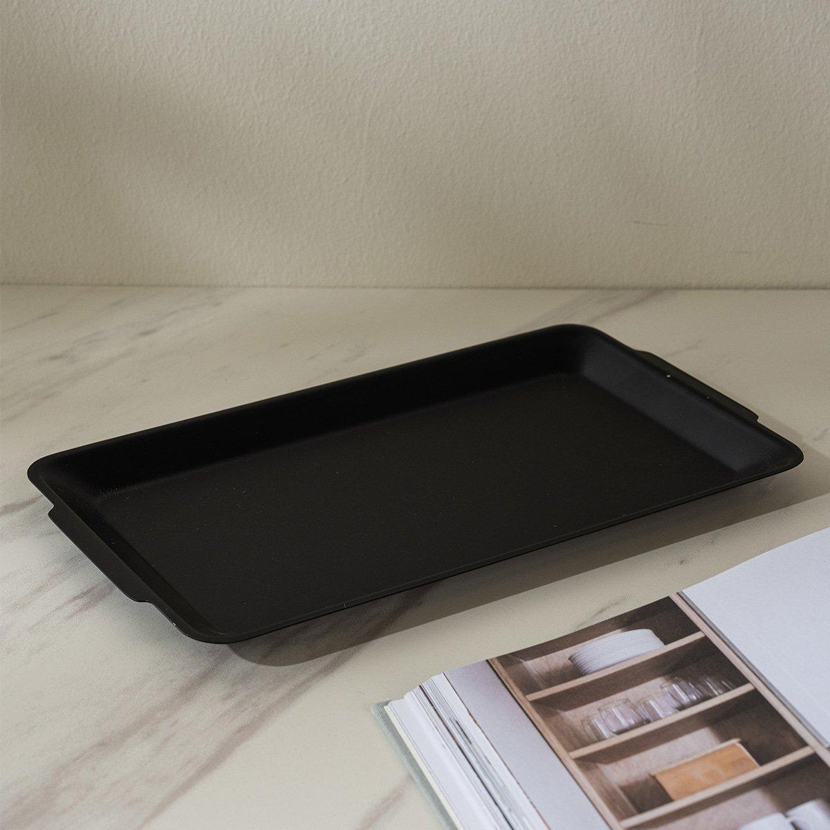 

Phan stainless steel metal deco tray black 22. 5x14. 5x1. 3 cm
