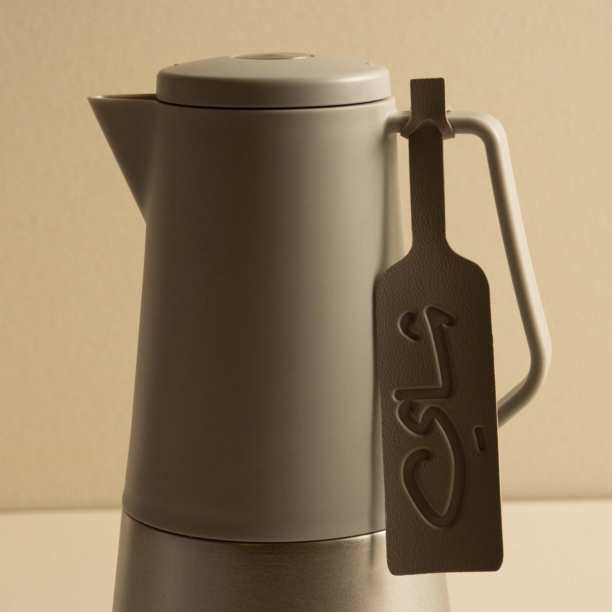 

Leather tea tag grey 3. 5x0. 1x10 cm