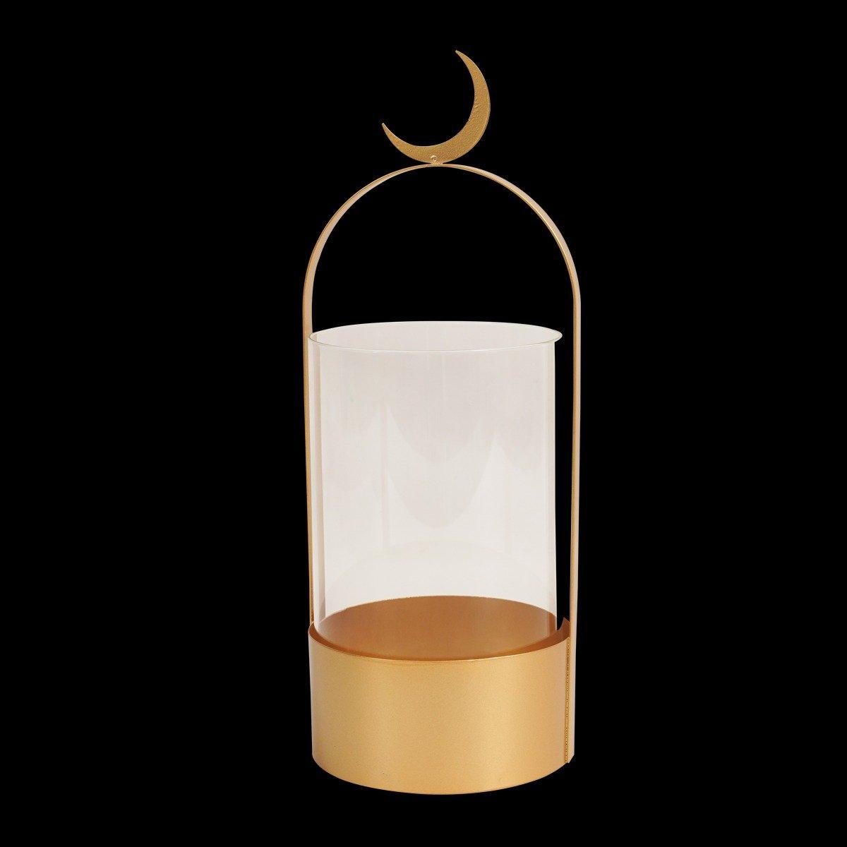 

Gamrah metal lantern gold 12. 5x12. 5x30 cm
