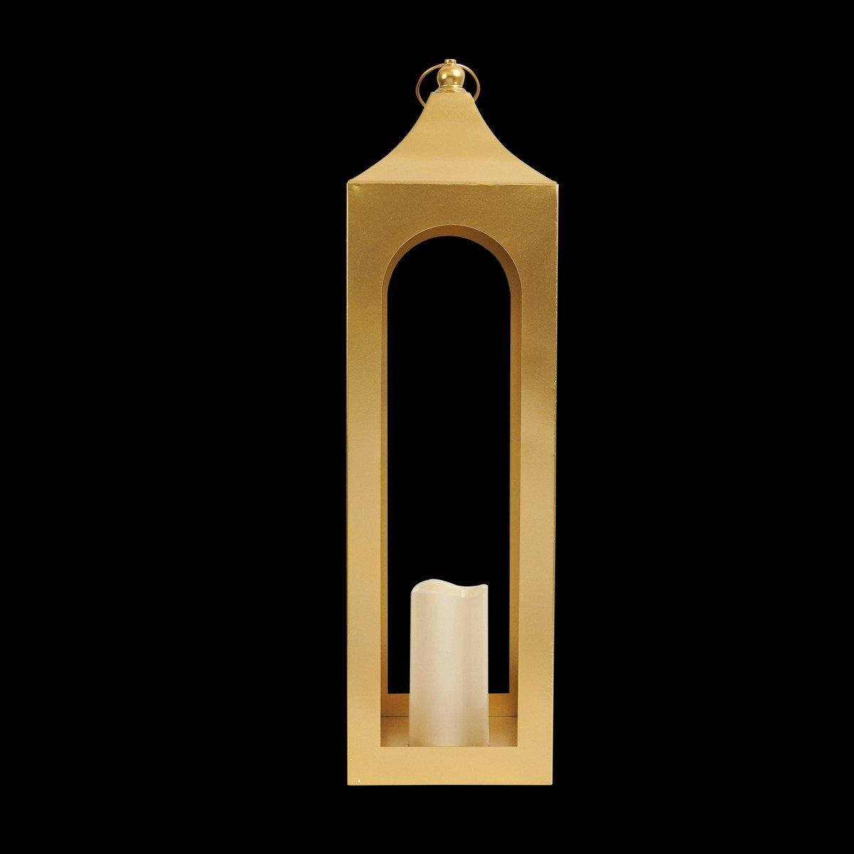 

Tower metal lantern gold 18x18x70 cm