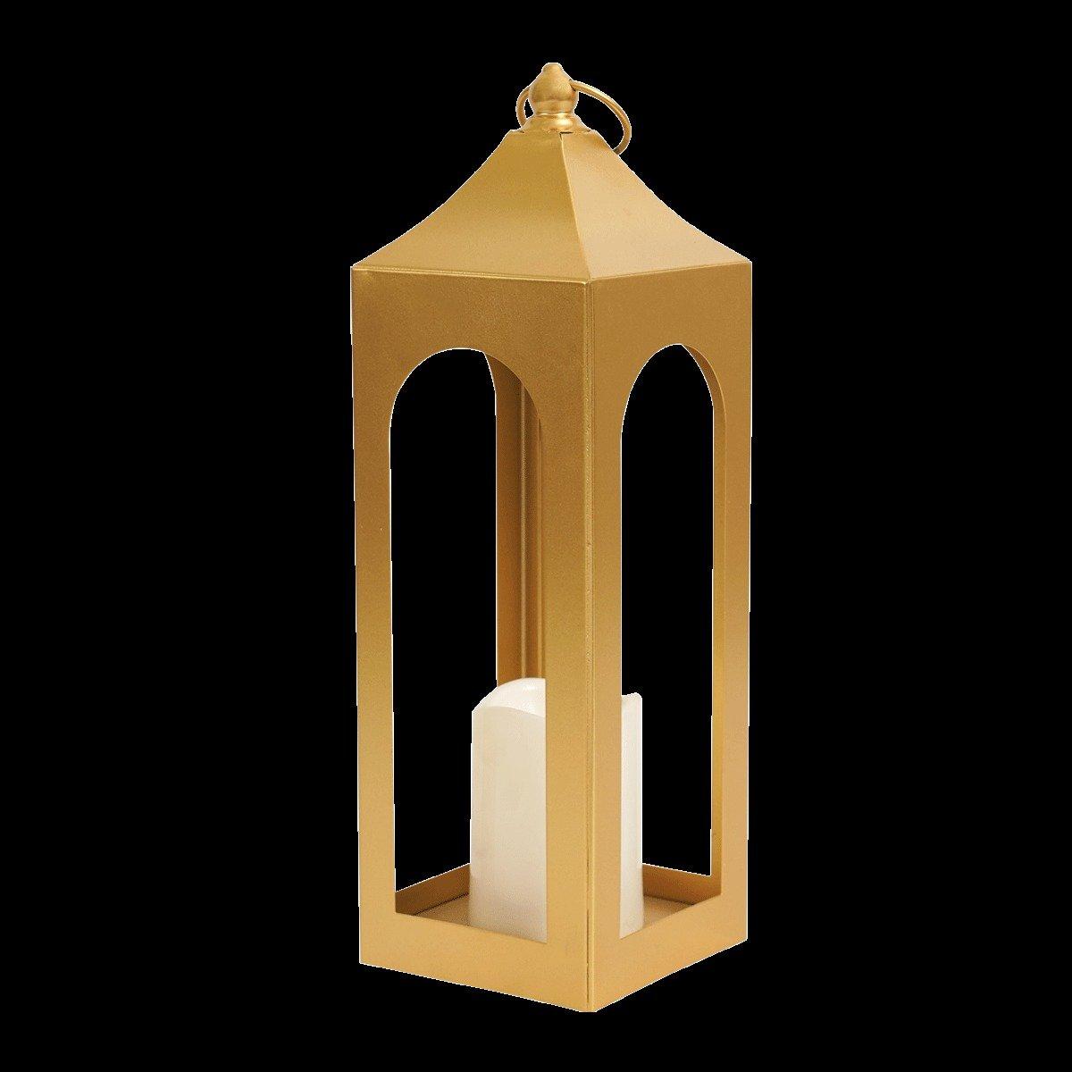 

Tower metal lantern gold 12x12x38 cm