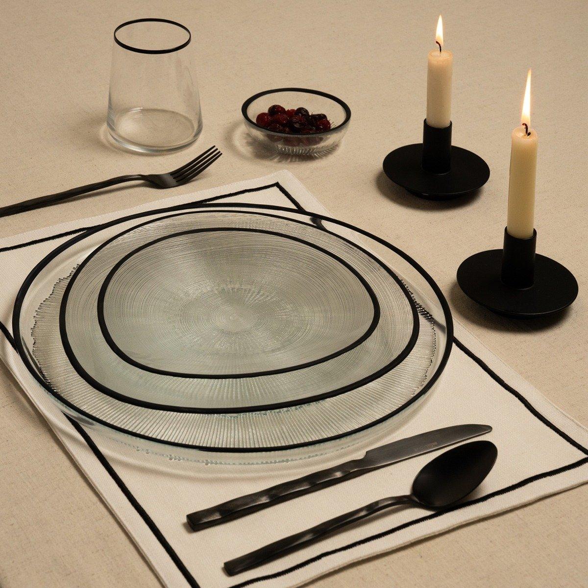 

Ixxir glass serving plate black d:33 x h:2 cm