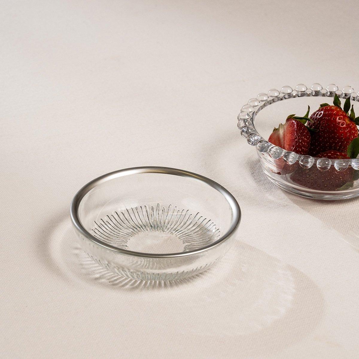 

Ixxir glass dipping bowl silver d:10 x h:3 cm