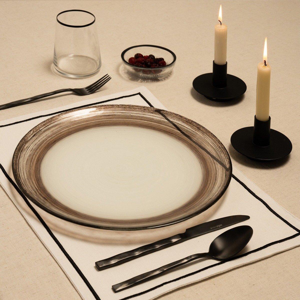 

Atlas glass charger plate brown d:32. 5 x h:2. 5 cm