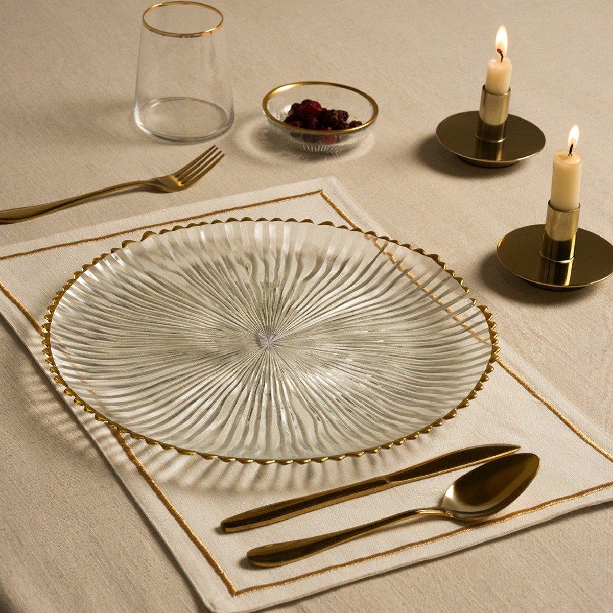 

Astral glass charger plate gold d:33 x h:2 cm