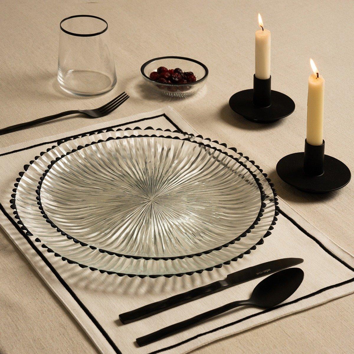

Astral glass charger plate black d:33 x h:2 cm