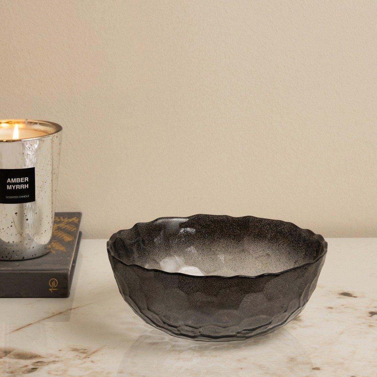 

Chambrd glass serving bowl grey d:19. 5 x h:7. 5 cm