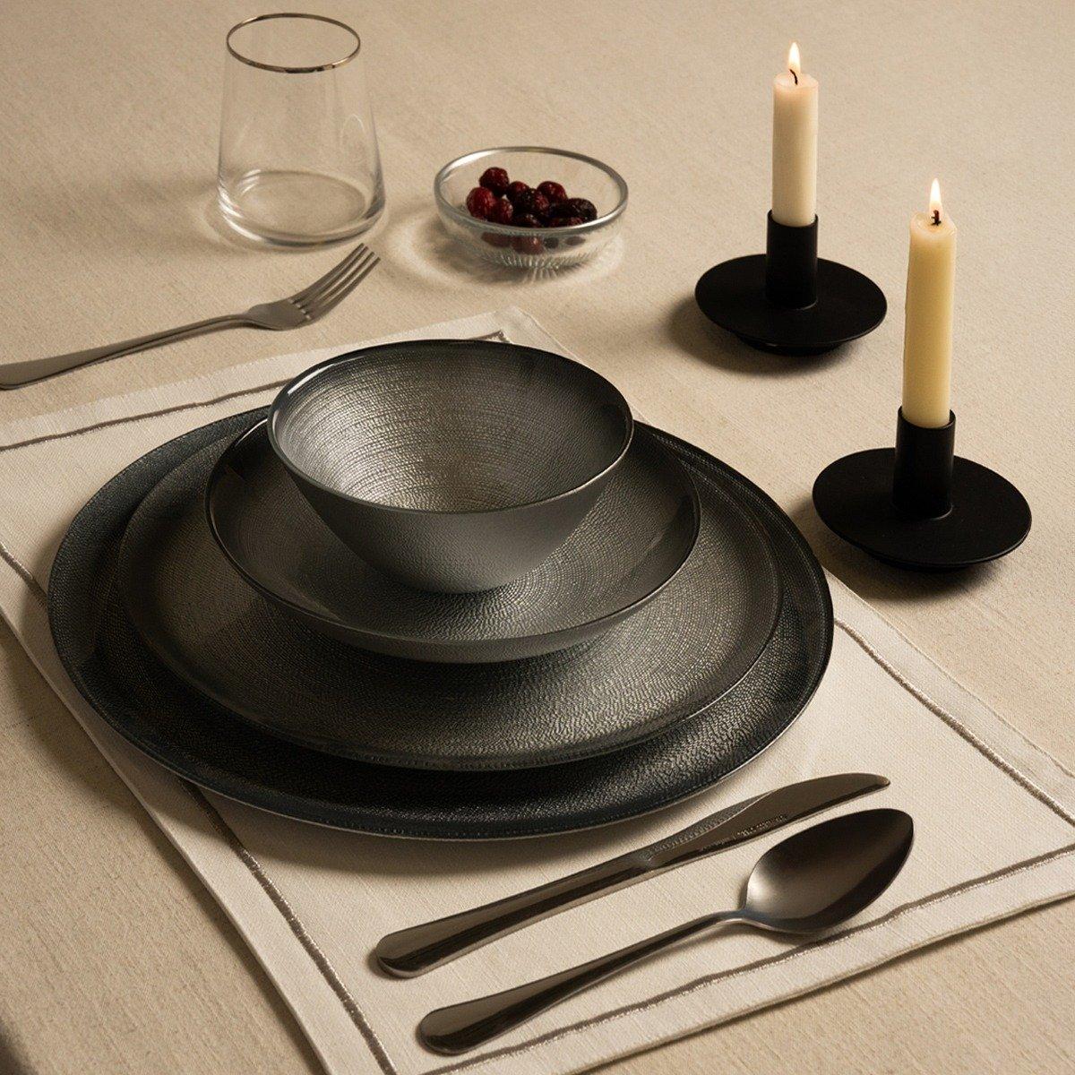 

Athena glass dinner bowl grey d:15 x h:6. 4 cm