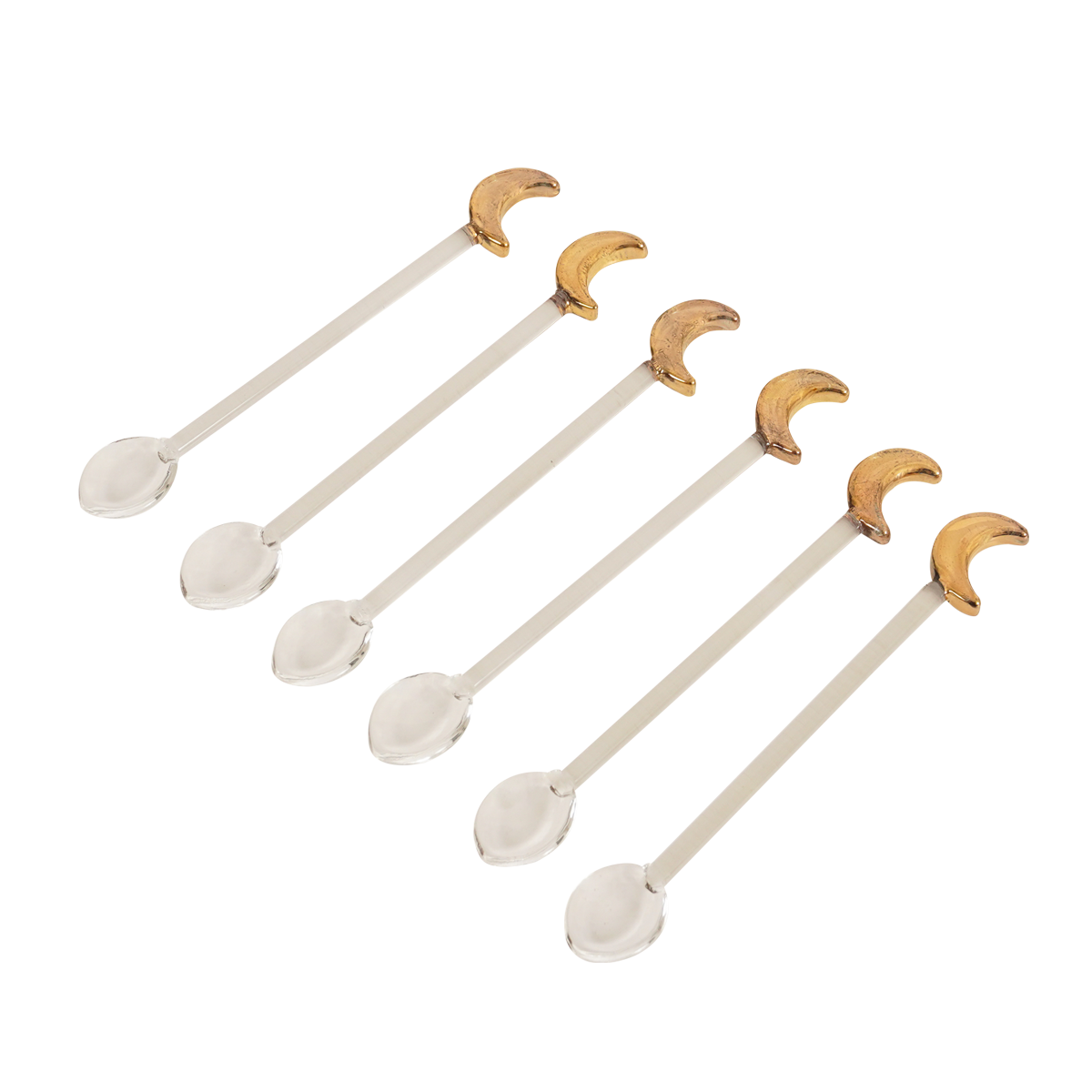

Gamrah glass tea spoon set 6pcs gold 13x2x1 cm