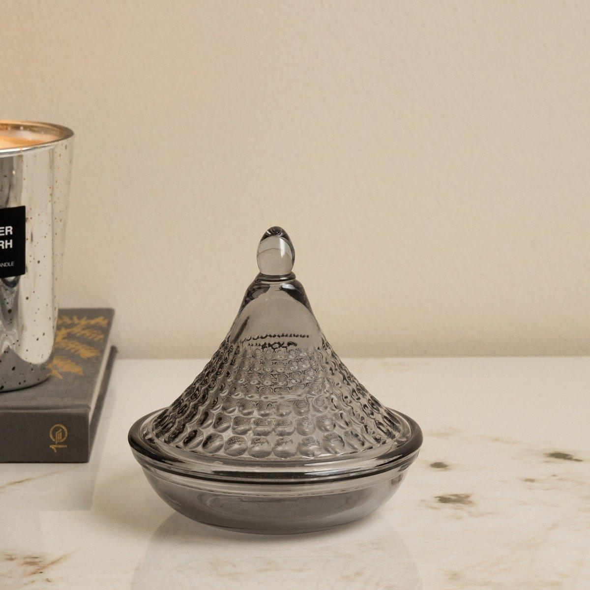 

Perlen glass date plate grey 13x13x13 cm