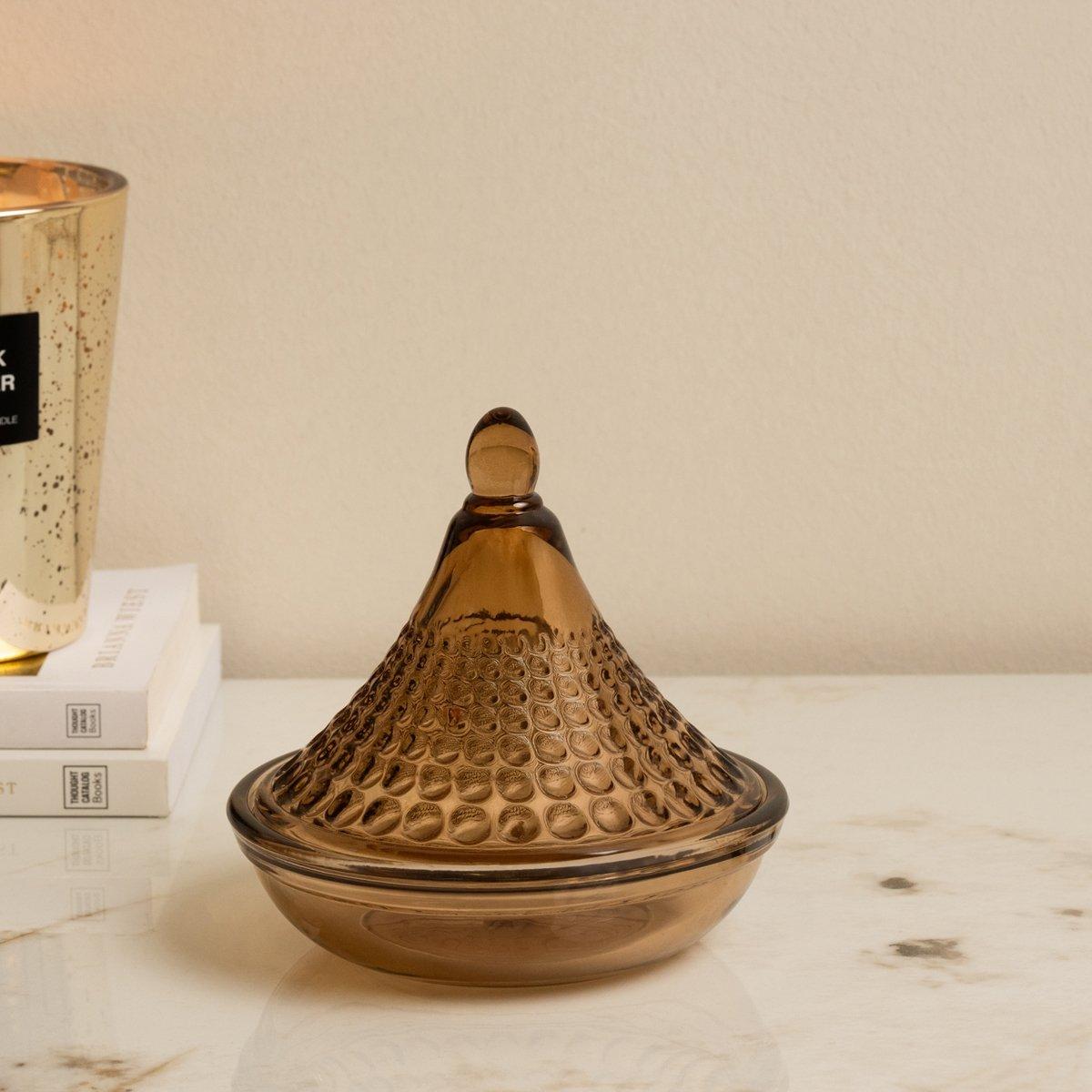 

Perlen glass date plate beige 13x13x13 cm