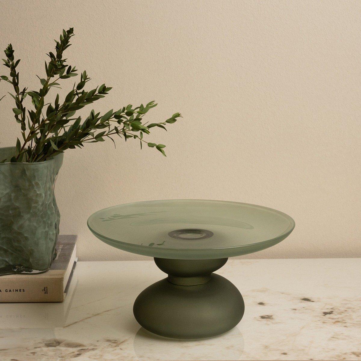 

Blasen footed plate green d:25 x h:13 cm