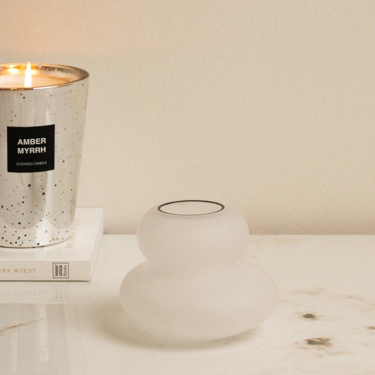 

Blasen glass bud vase white 10. 5x8x8. 5 cm