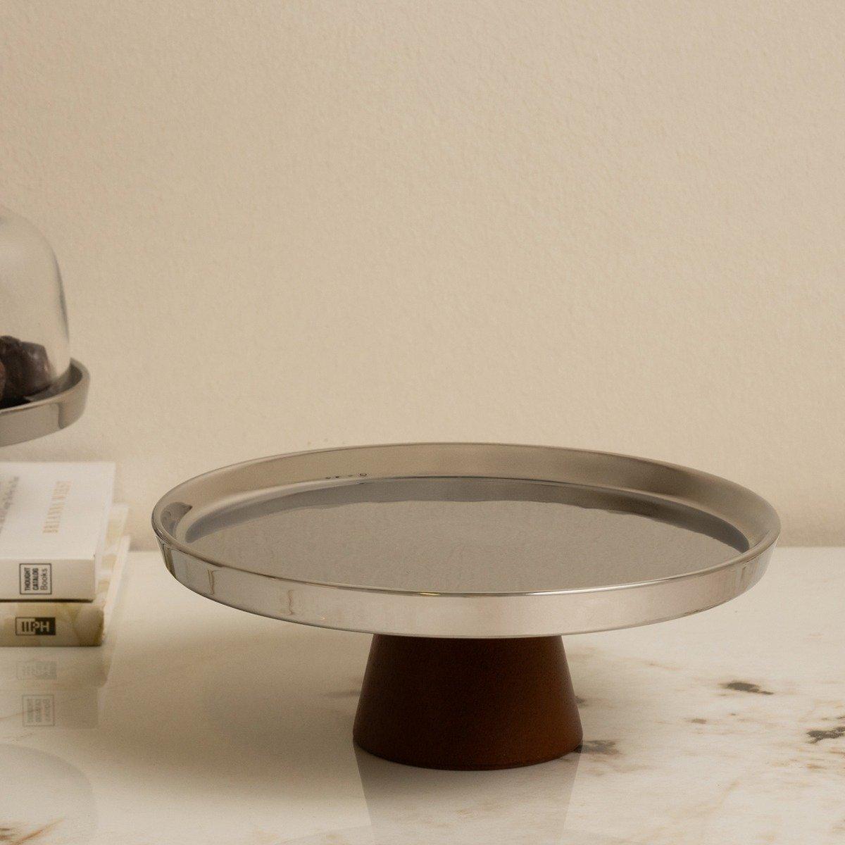 

Lena footed plate silver d:20. 2 x h:10. 8 cm