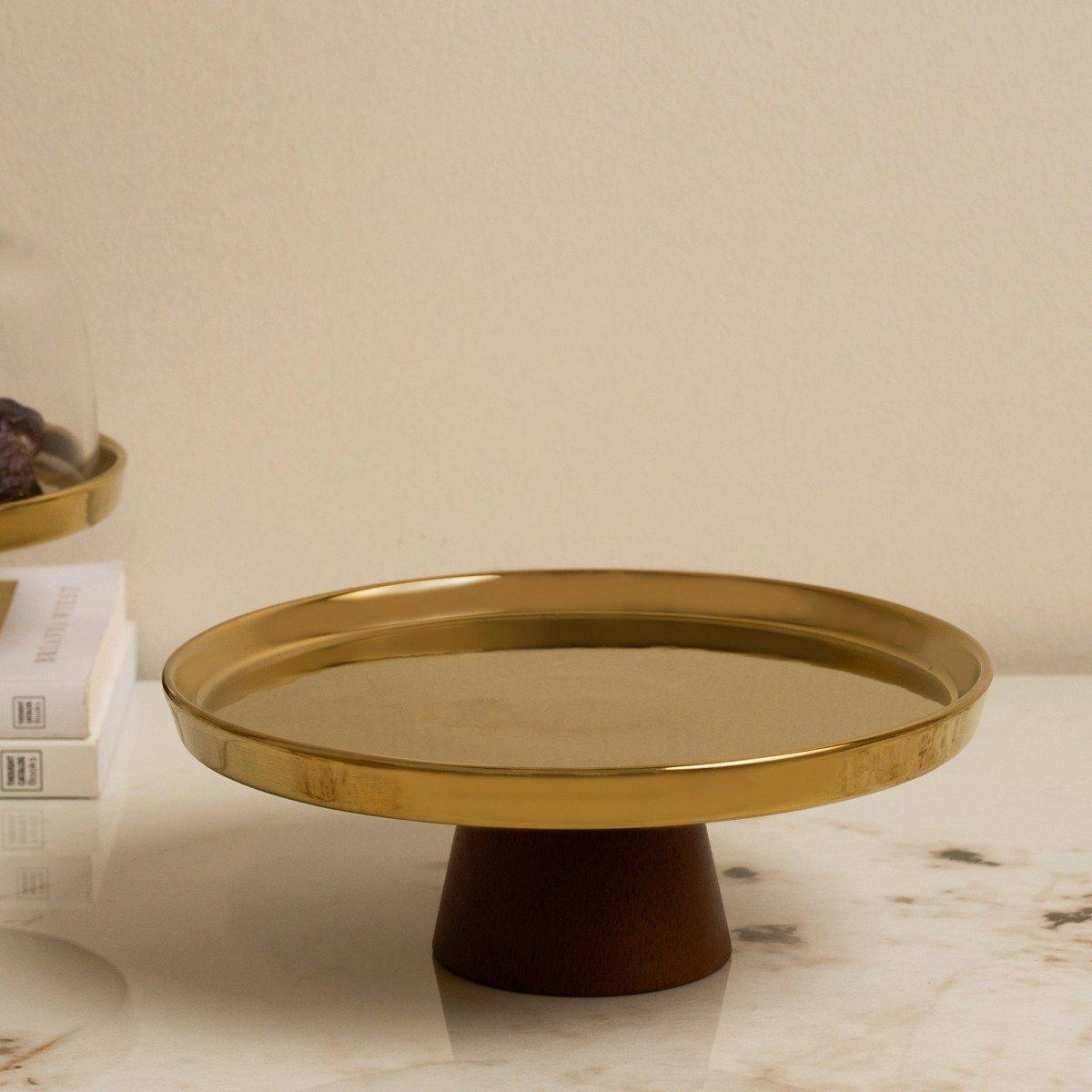 

Lena footed plate gold d:20. 2 x h:10. 8 cm