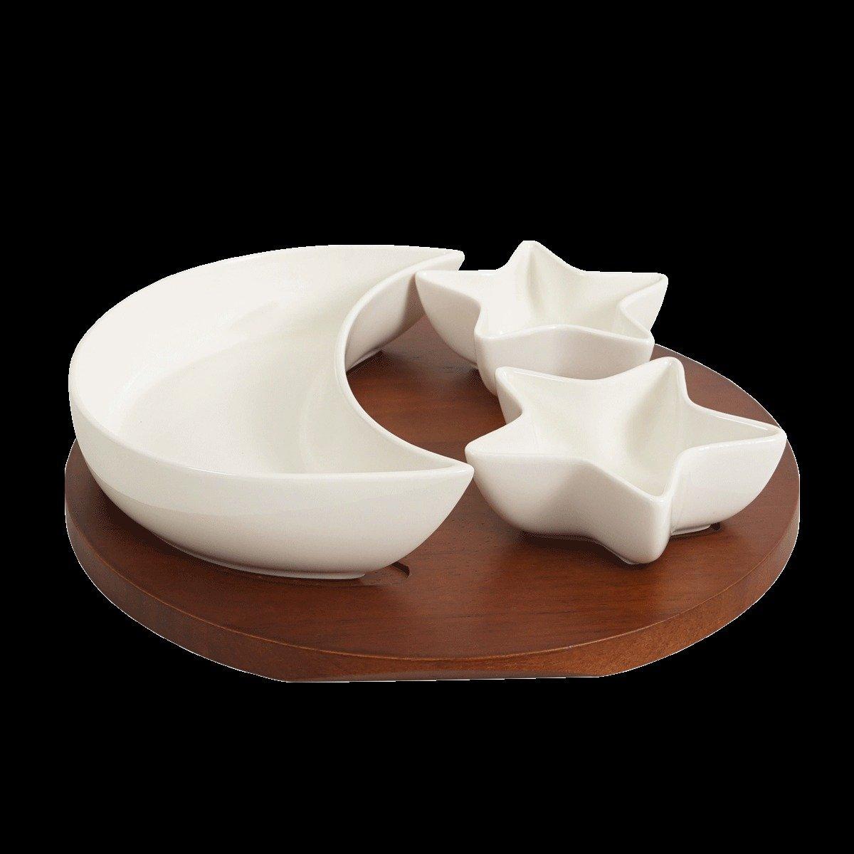 

Gamrah ceramic serving plate set white