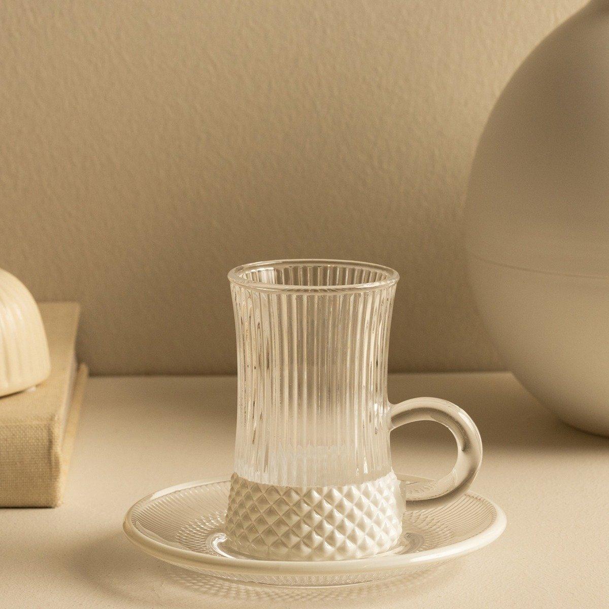 

Edelstein glass istikana set 6pcs cream