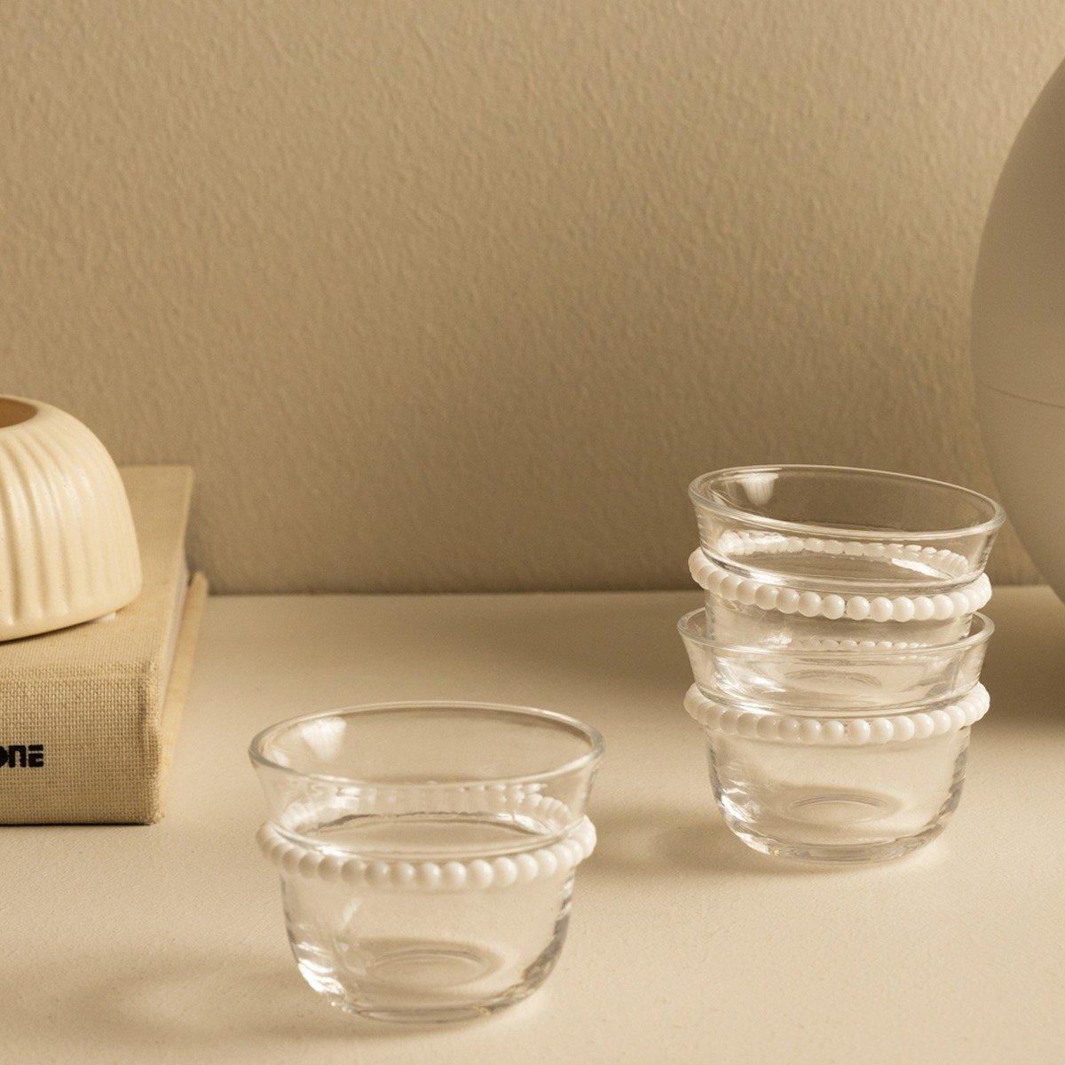 

Perlen glass gahwa cup set 6pcs frosted white