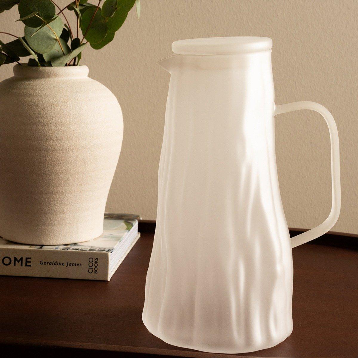 

Holtz glass pitcher frosted white d:13 x h:24. 5 cm