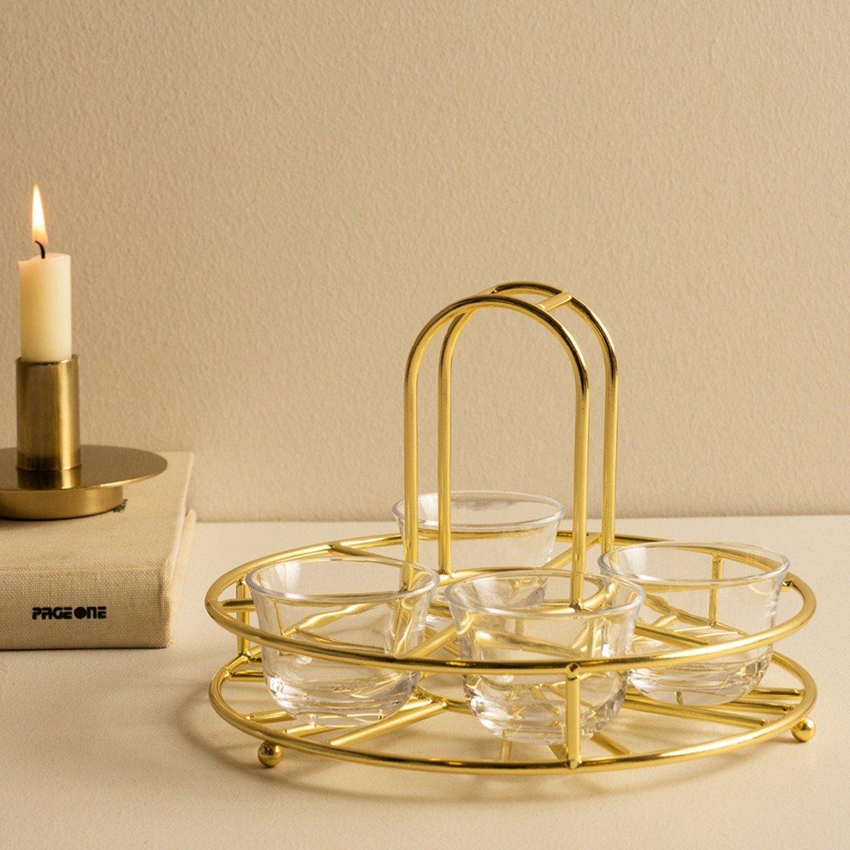 

Bugel metal gahwa holder gold d:20 x h:13. 5 cm