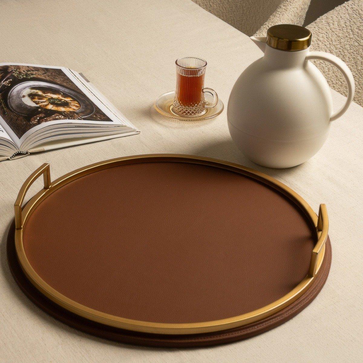 

Dana wood tray brown d:45 cm