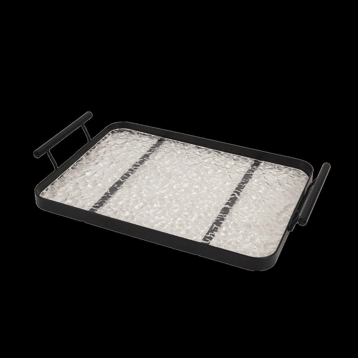 

Hammered metal tray black 30. 5x4x22 cm
