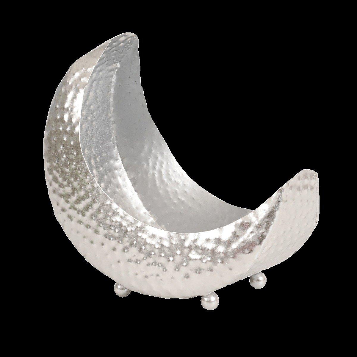 

Gamrah metal deco plate silver 26. 7x14x22 cm