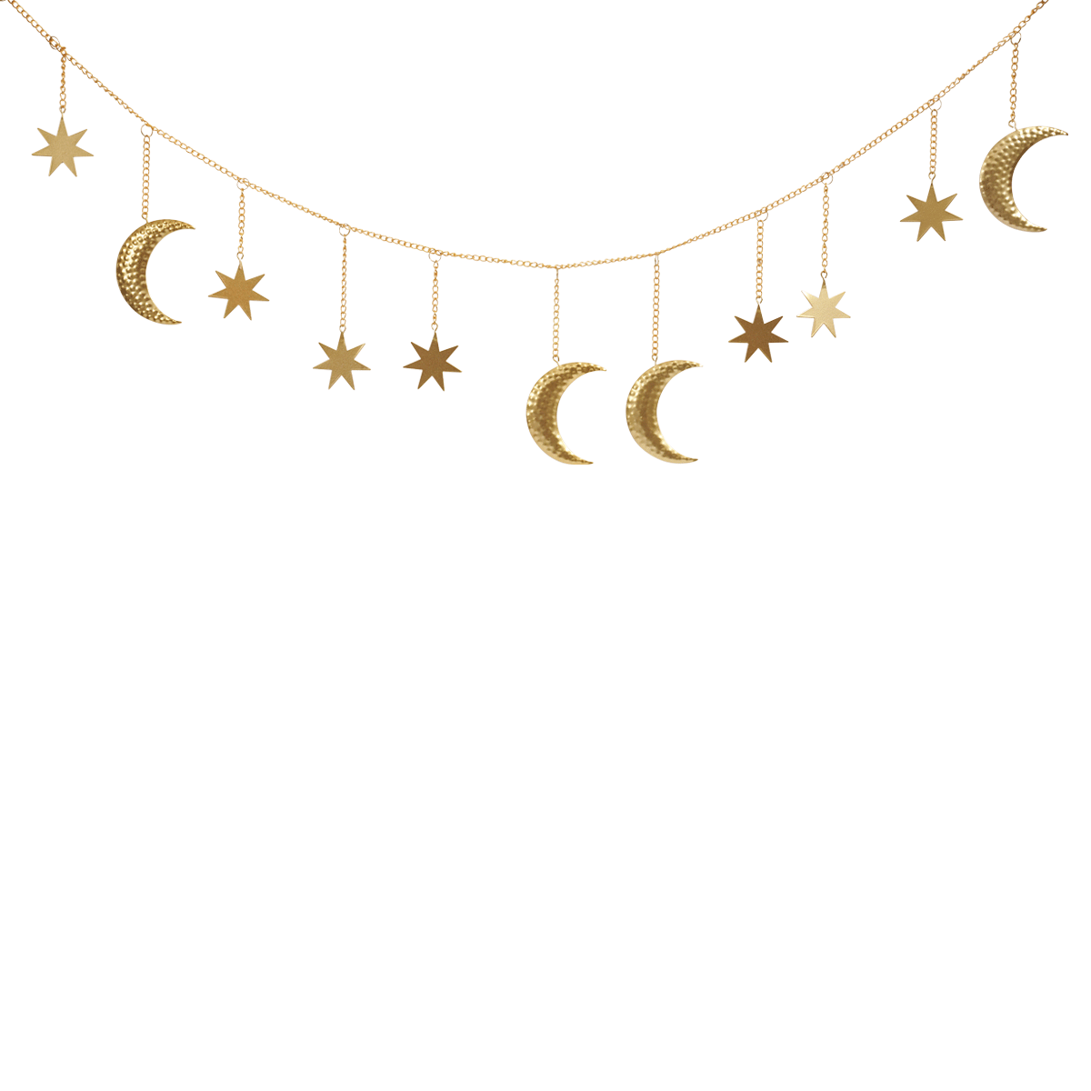 

Moon & star metal hanging ornament gold 100 cm