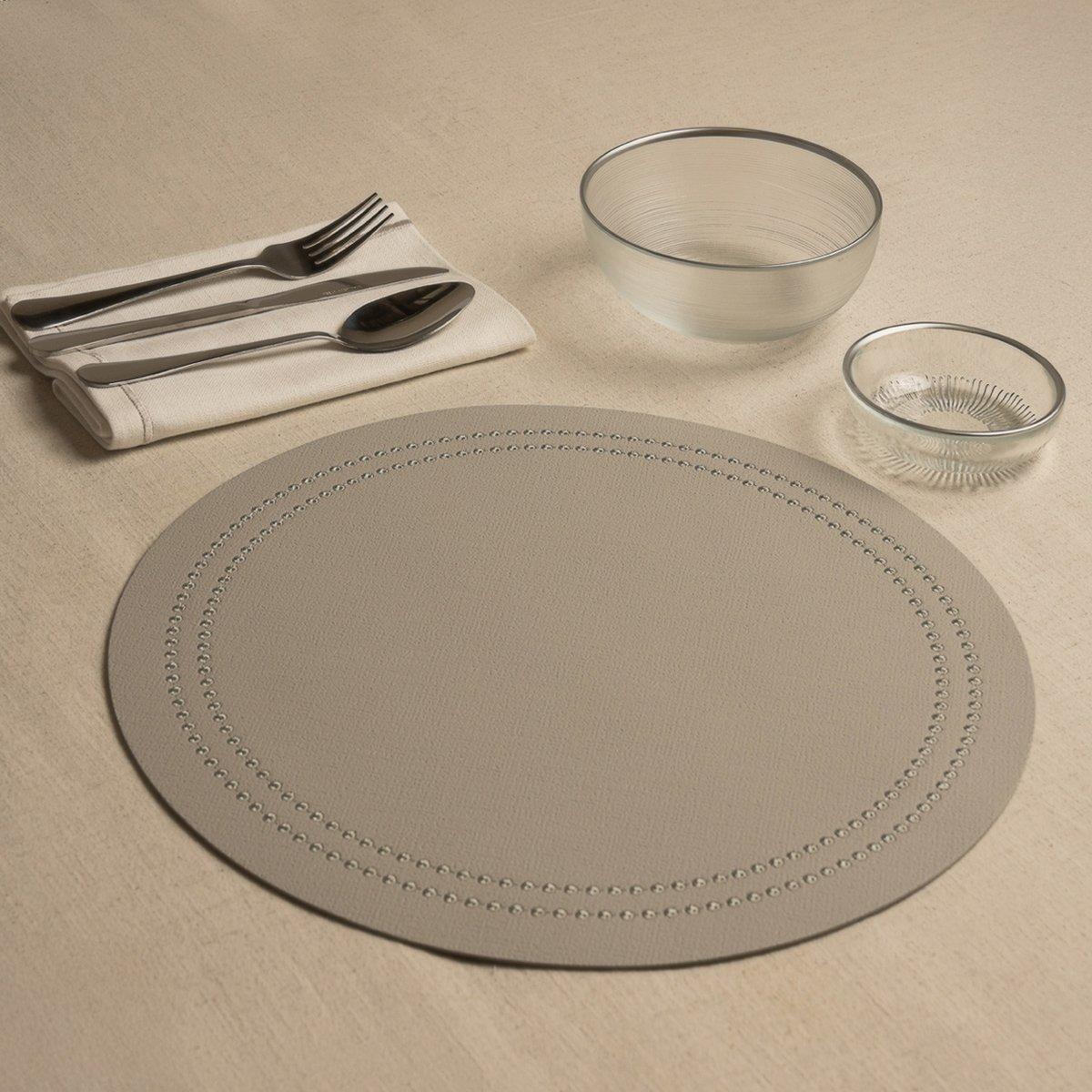 

Perlen pvc placemat set 6pcs grey/silver