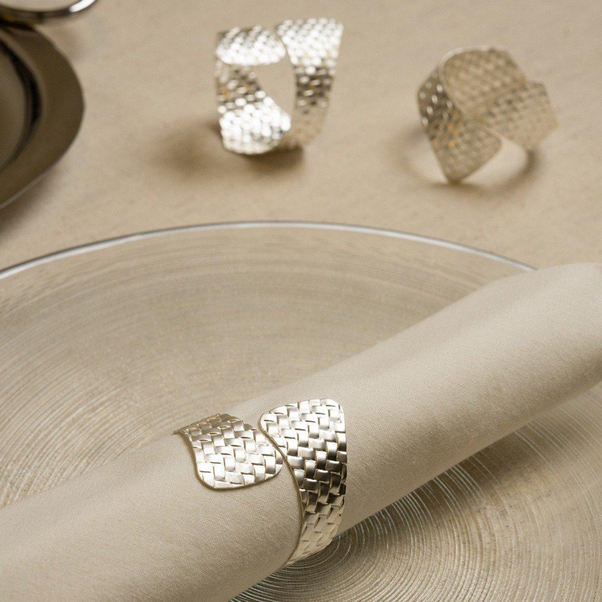 

Cleo napkin rings set 6pcs silver