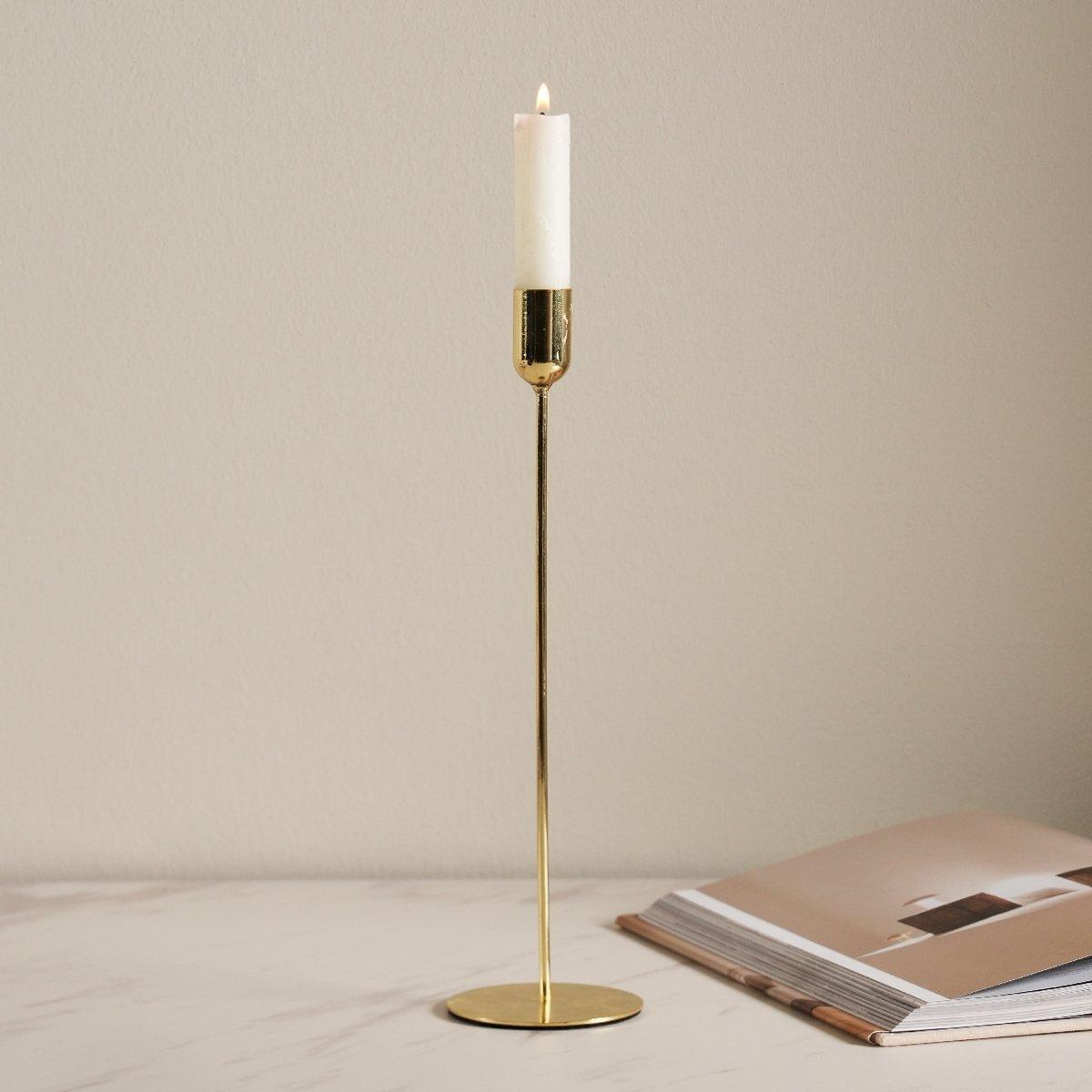 

Rip candle holder gold 8x8x30 cm