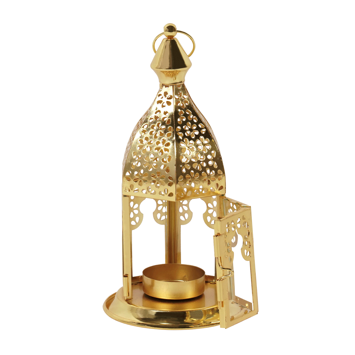 

Drey metal lantern gold 9x9x18. 5 cm