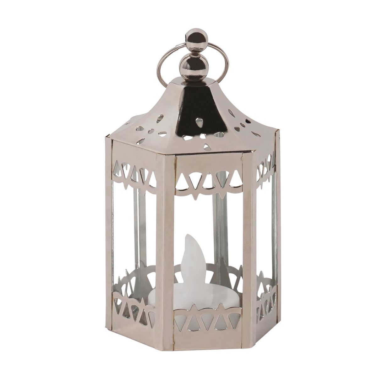 

Holie metal lantern silver 6. 8x6x12 cm