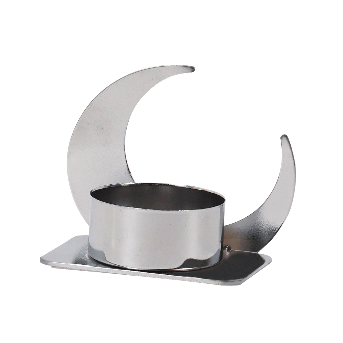 

Crescent metal candle holder silver 6. 5x6 cm