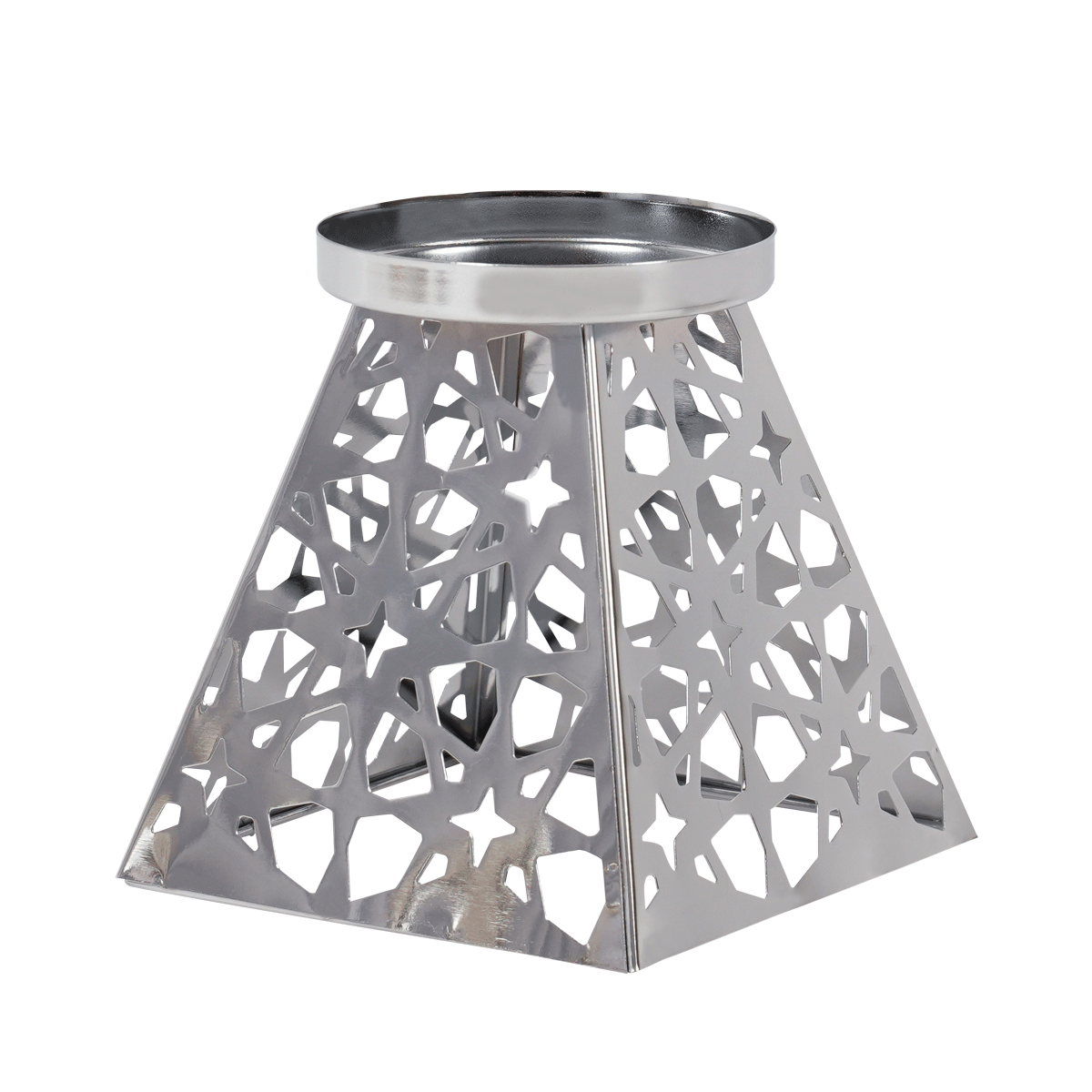 

Ram metal candle holder silver 12x12x12. 5 cm