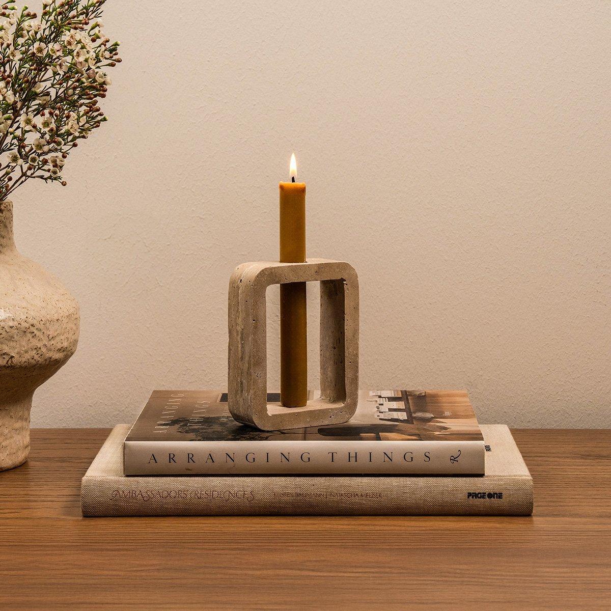 

Stone candle holder natural 10x3. 7 cm