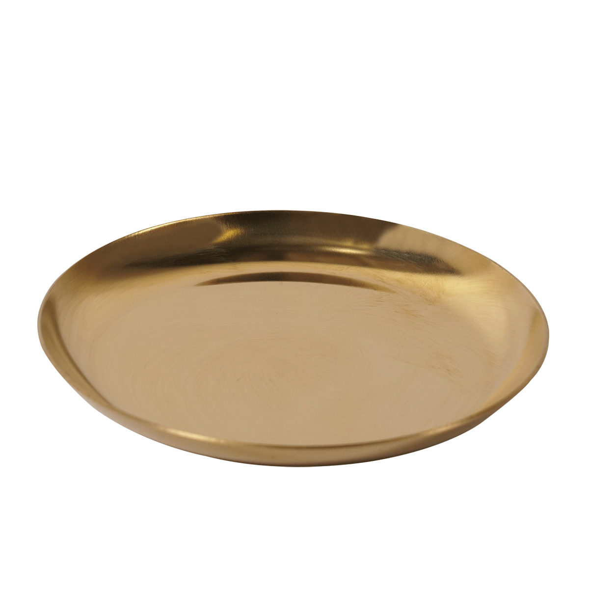 

Round shiny metal tray gold 10x10 cm