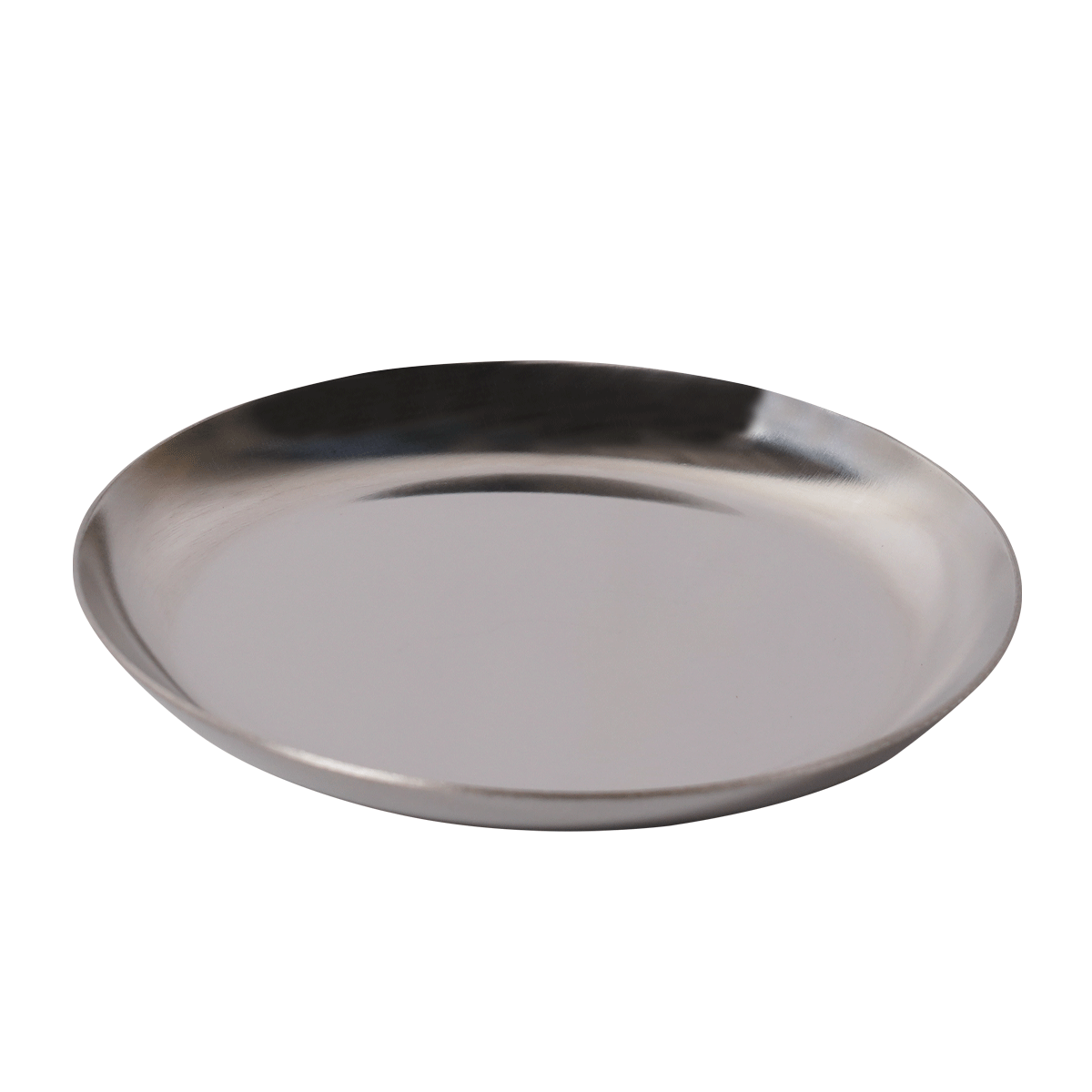 

Round shiny metal tray silver 10x10 cm
