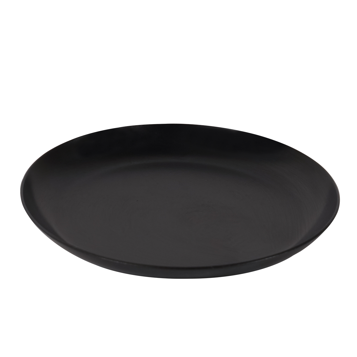 

Round shiny metal tray black 10x10 cm